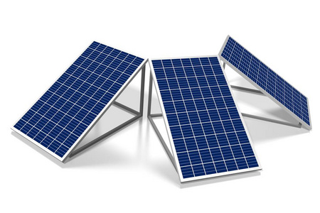 太阳能电池板概念三维插图