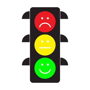 红绿灯,红黄绿相间. 平坦的阶梯. 矢量图.照片