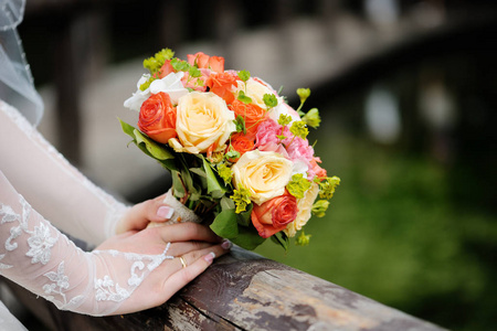 s hands. Wedding day.