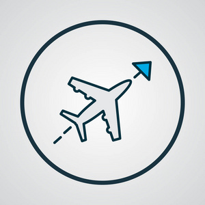 飞行方向图标彩色线条符号.时尚风格的优质隔离飞机航线元素照片
