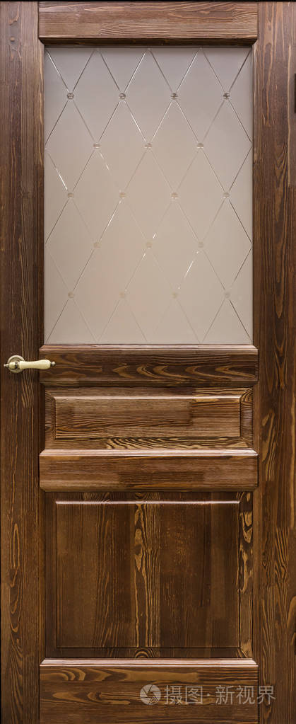 棕色木门,现代阁楼内部和公寓公寓公寓公寓公寓用