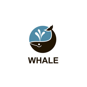 带有鲸鱼和海浪抽象符号的设计