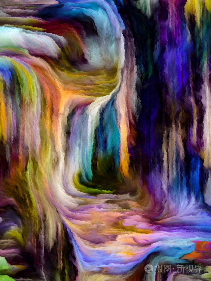 多种色彩颜料条纹的创意排列作为创意,艺术和设计主题的概念隐喻