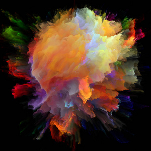 色彩情感系列。 在想象创意艺术和设计的主题上，色彩迸发飞溅爆炸的背景