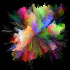 色彩情感系列。 色彩爆发爆炸的抽象安排作为想象创意艺术和设计项目的背景