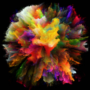色彩情感系列。 想象创意艺术设计等项目的色彩爆发爆炸的抽象构图