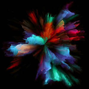 色彩情感系列。 视觉吸引力的背景，由彩色爆发，飞溅爆炸的作品，想象力，创造力，艺术和设计
