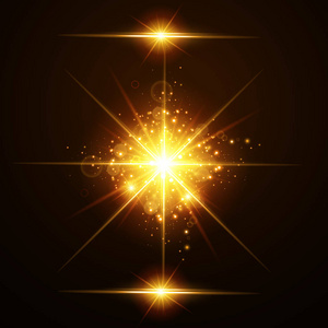 梦幻光束光效光效辉光. 星星闪烁的亮片. 抽象空间背景.