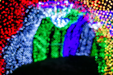 隧道以抽象模糊的Bokeh彩色光作为背景资源