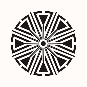 黑色民族图腾几何纹身.照片