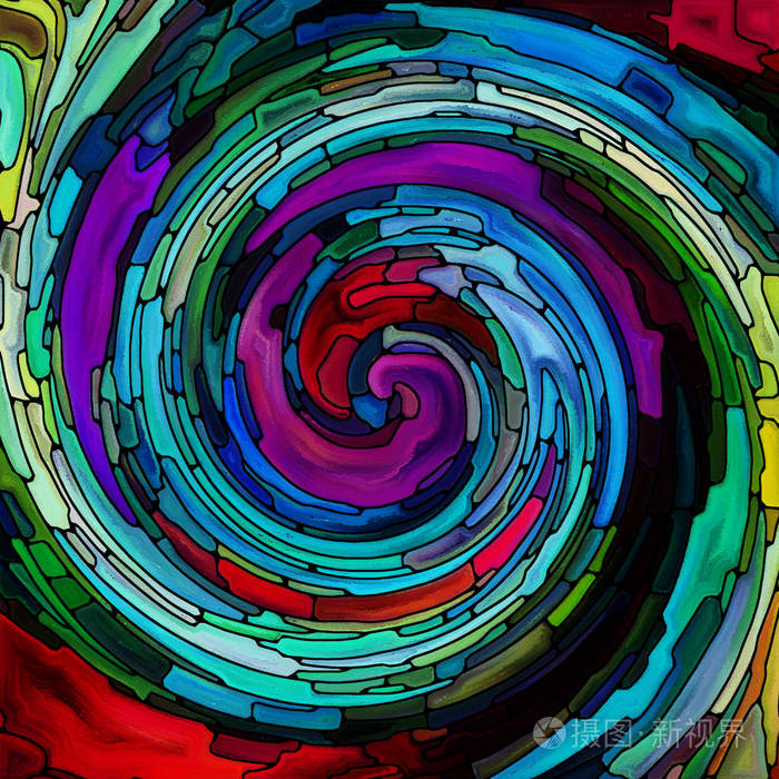 彩色碎片彩色玻璃漩涡图案的设计,作为与彩色设计,创意,艺术和想狭Ζ