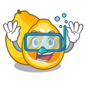 在吉祥物水果篮中潜水ugli插图矢量照片