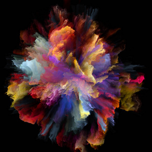 色彩情感系列。 由彩色爆炸飞溅爆炸构成的背景，适合用于想象创意艺术和设计项目