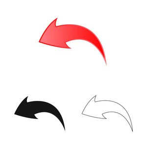 web 元素和方向股票符号的集合照片