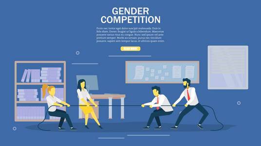 性别竞争载体网页横幅设计模板