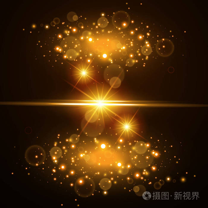 光效辉光星星闪烁的亮片抽象空间背景闪光高亮光束奇妙的设计