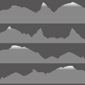 白色背景上的山脉轮廓。 室外设计元素的矢量集。