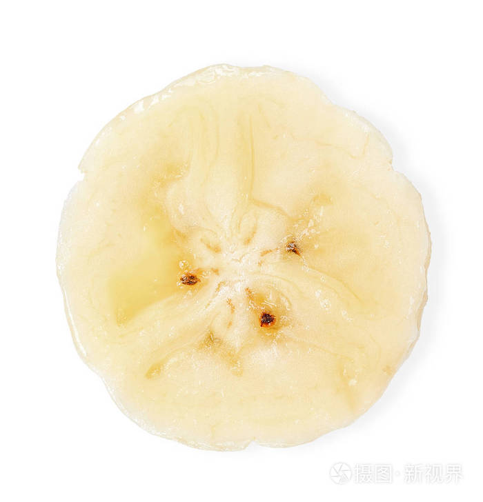 切片香蕉分离白色与剪裁路径