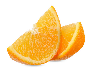 切片橙色隔离白色与剪裁路径