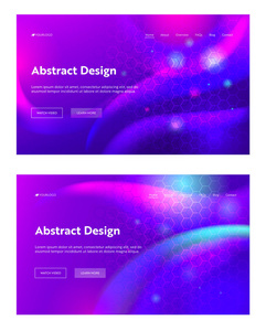 紫色抽象几何六边形形状登陆页设置背景。未来派数字火花渐变模式。创意紫罗兰背垂元素网站网页。平面动画片向量例证