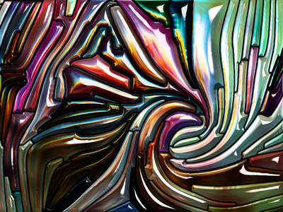 铅玻璃设计的构图,使人联想到新艺术,与自然,美和灵性有隐喻的关系