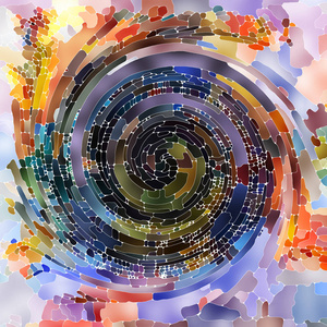 螺旋旋转系列。 由彩色玻璃漩涡图案组成的背景，适合在彩色设计创意艺术和想象等项目中使用