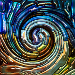 螺旋旋转系列。 彩色玻璃漩涡图案的抽象背景，用于彩色设计创意艺术和想象等项目