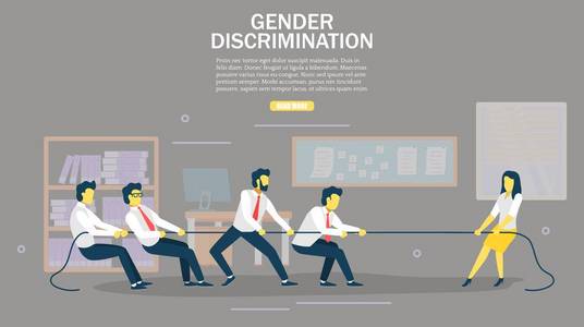 性别歧视矢量网页横幅设计模板