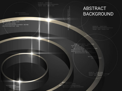 背景上的几何圆圈闪闪发光