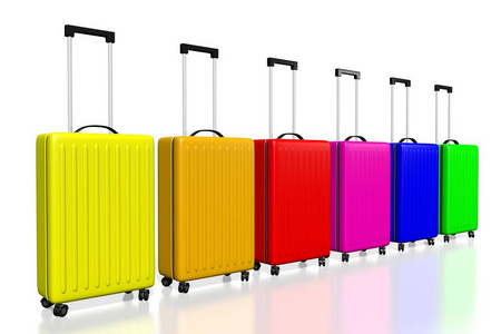三维彩色旅行手提箱