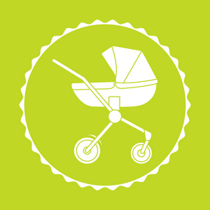 婴儿马车矢量插图。 新生儿所必需的东西。 婴儿车。 婴儿车。