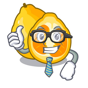 商人ugli在吉祥物水果篮插图矢量水管工 mangonada 水果吉祥物卡通