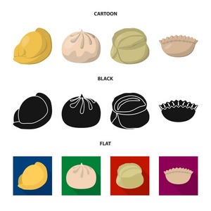 产品和烹饪图标的矢量插图。产品和开胃菜料向量的集合例证