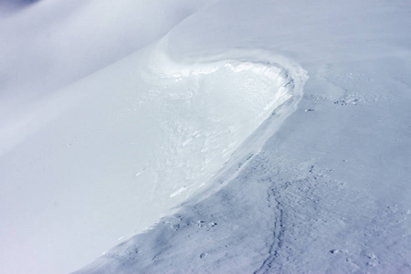 美丽的新鲜粉末雪纹理表面背景