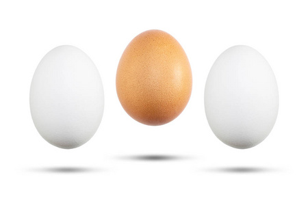 在白面上分离出蛋的白色和棕色