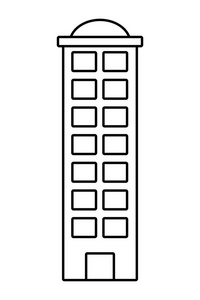 城市建筑大厦卡通矢量图平面设计