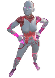 安卓女性粉红色和白色高科技现代美容人工智能3插图