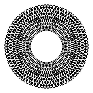 圆圈设计元素。 抽象几何旋转模式。 矢量艺术。