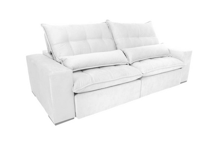 现代彩色绒面沙发隔离白色背景