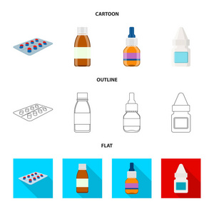 零售和医疗标志的孤立对象。零售和健康股票向量的汇集例证