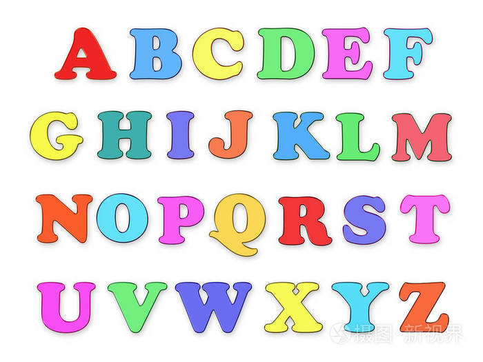 s multicolored alphabet , abc