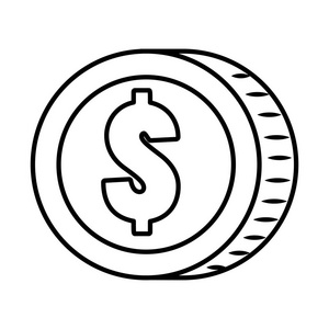 硬币钱币孤立图标矢量插图设计