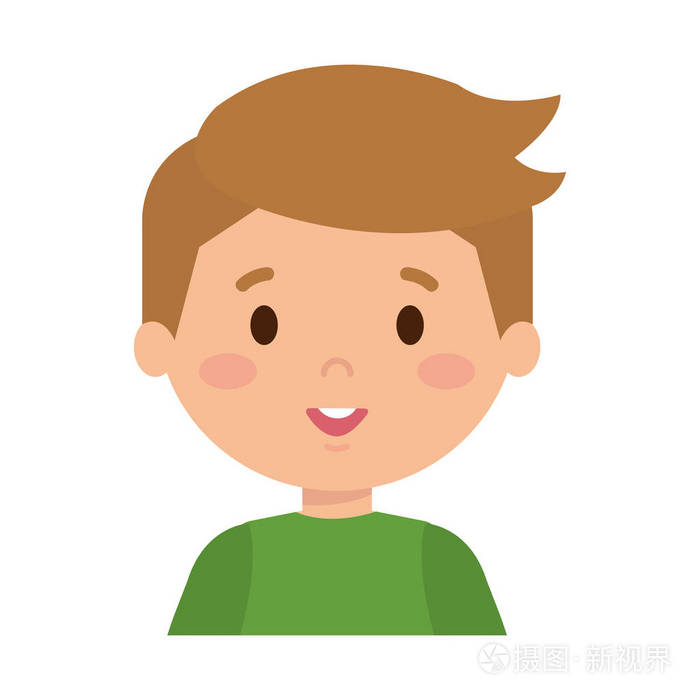 小男孩冬季服装矢量插图设计