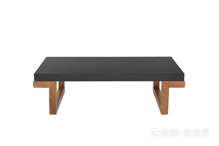 白色背景上隔离的黑色桌子