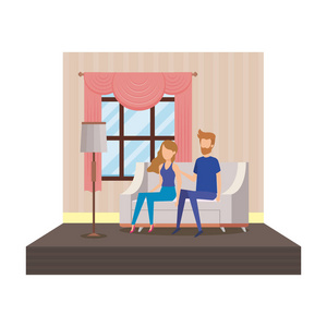 客厅场景动漫图片