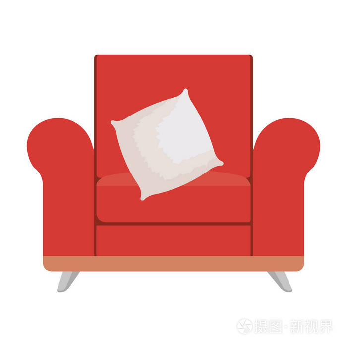 沙发客厅带枕头矢量图设计