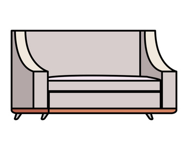 沙发客厅隔离图标矢量插图设计
