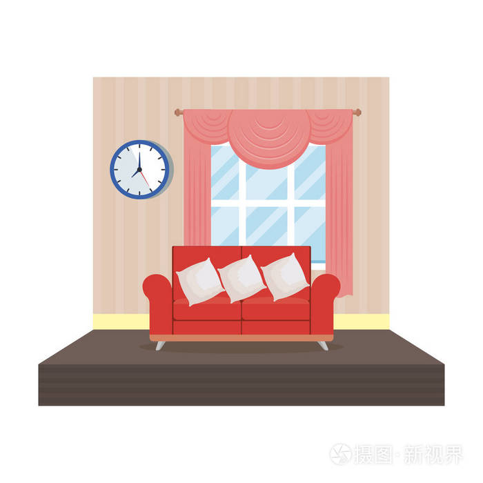 家居客厅场所场景矢量插图设计插画-正版商用图片18p26v-摄图新视界