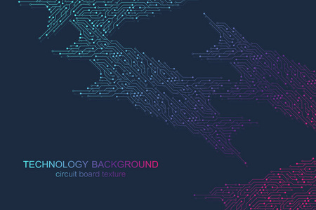 计算机主板矢量背景与电路板电子元器件。电子纹理为计算机技术工程理念。主板集成计算插图