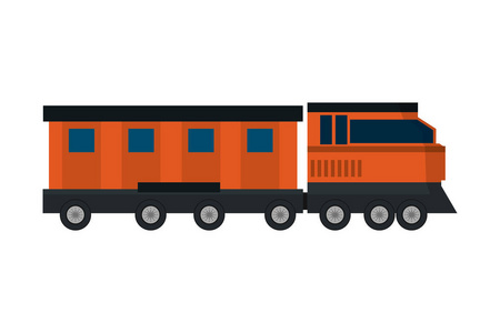 交通运输概念火车卡通矢量图平面设计